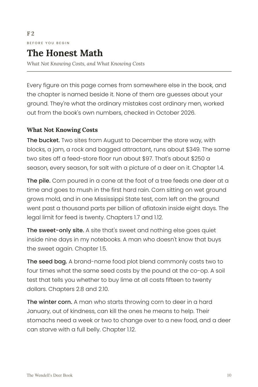Page 10: The Honest Math, what not knowing costs